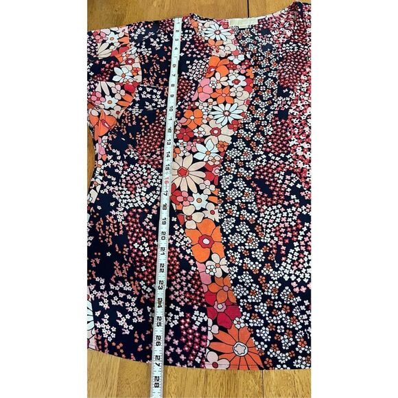 MICHAEL KORS FLORAL SPLIT SLEEVE TOP WOMENS SIZE L - Picture 6 of 11